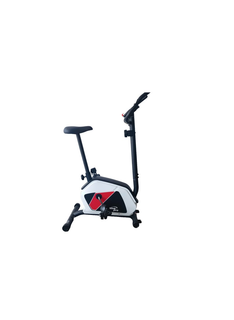 دراجة التمرين المغناطيسية أكتيف برو – دولاب 4.5 كجم، مقاومة يدوية بـ 8 مستويات، شاشة LCD، تحمل حتى 110 كجم