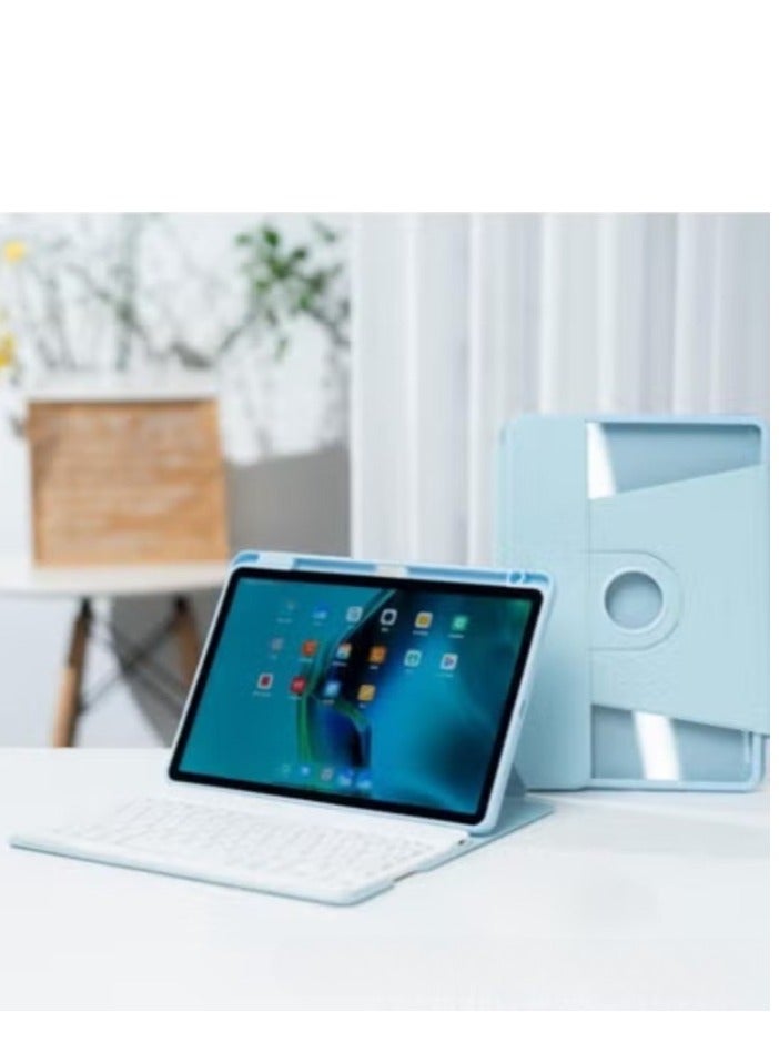 Keyboard Compatible with Xiaomi Mi Pad 6 / Pad 6 Pro 11 Inch 2023 Rotation Stand Leather Case with Pen Slot Keyboard - Image 1