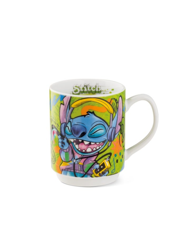 EGAN Stackable Mug Stitch Ml 350 Green color Material is Porcelain and safe Dishwasher, Microwave - Image 1