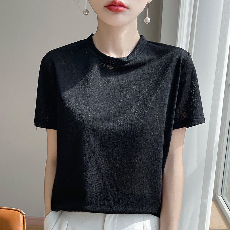 2025 Summer Fashion Trend Jacquard Lyocell Tencel Short Sleeves - Image 1