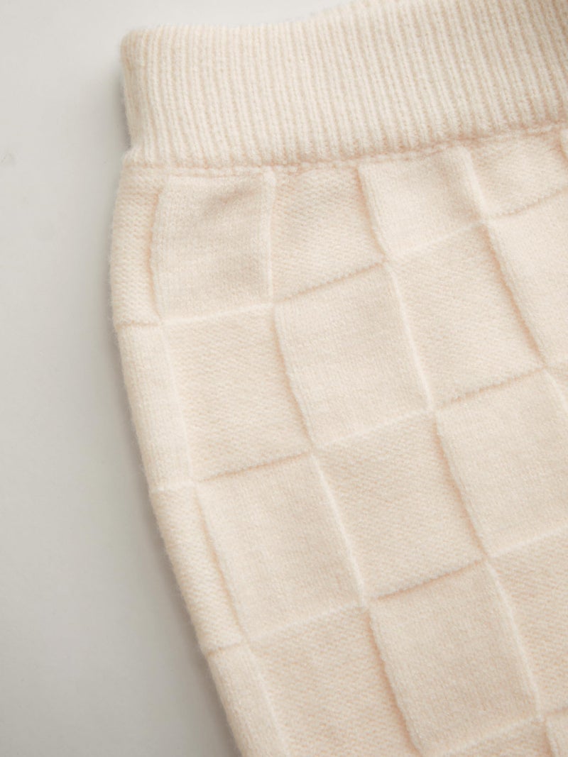 CIDER Lounge Pants Women Wide Leg Mid Waist Ribbed Knit Pants Casual Solid Warm Wool-Blend Sweatpants Fall Winter: Beige, XS - Image 2