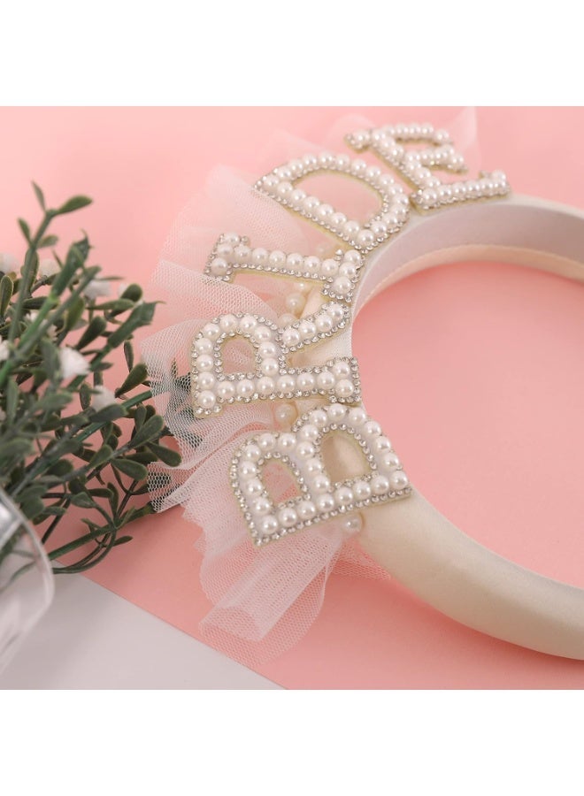 ChicAbode لؤلؤة حجاب العروس حزمة الرأس - ديكورات حزب البكالوريت، العروس ليكون حزمة الرأس، قطيع عميق الساتن عروس حزمة الرأس، عروس حجاب حزمة الرأس عروس شعر - Image 2