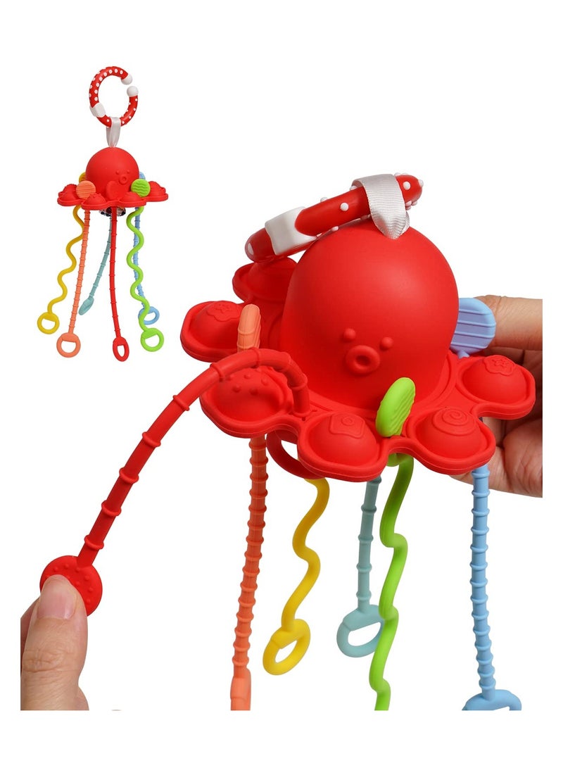SYOSI Baby Montessori Sensory Toys for 1 2 3 Year Old Food Grade Silicone Pull String Travel Keep Busy Fine Motor Skills Boys Girl Gifts - Image 1