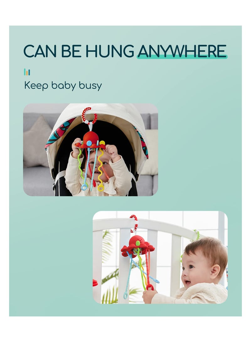 SYOSI Baby Montessori Sensory Toys for 1 2 3 Year Old Food Grade Silicone Pull String Travel Keep Busy Fine Motor Skills Boys Girl Gifts - Image 3