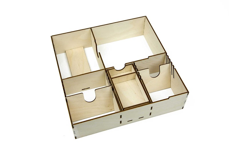The Broken Token Game Organizer Compatible with King of Tokyo - Wooden Game Organizing Box with Multiple Trays - Image 4