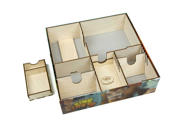 The Broken Token Game Organizer Compatible with King of Tokyo - Wooden Game Organizing Box with Multiple Trays - Image 3