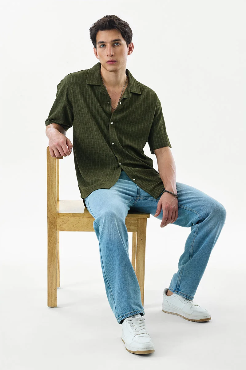 SNITCH قميص بقصة صندوقية بأزرار كبس وخطوط