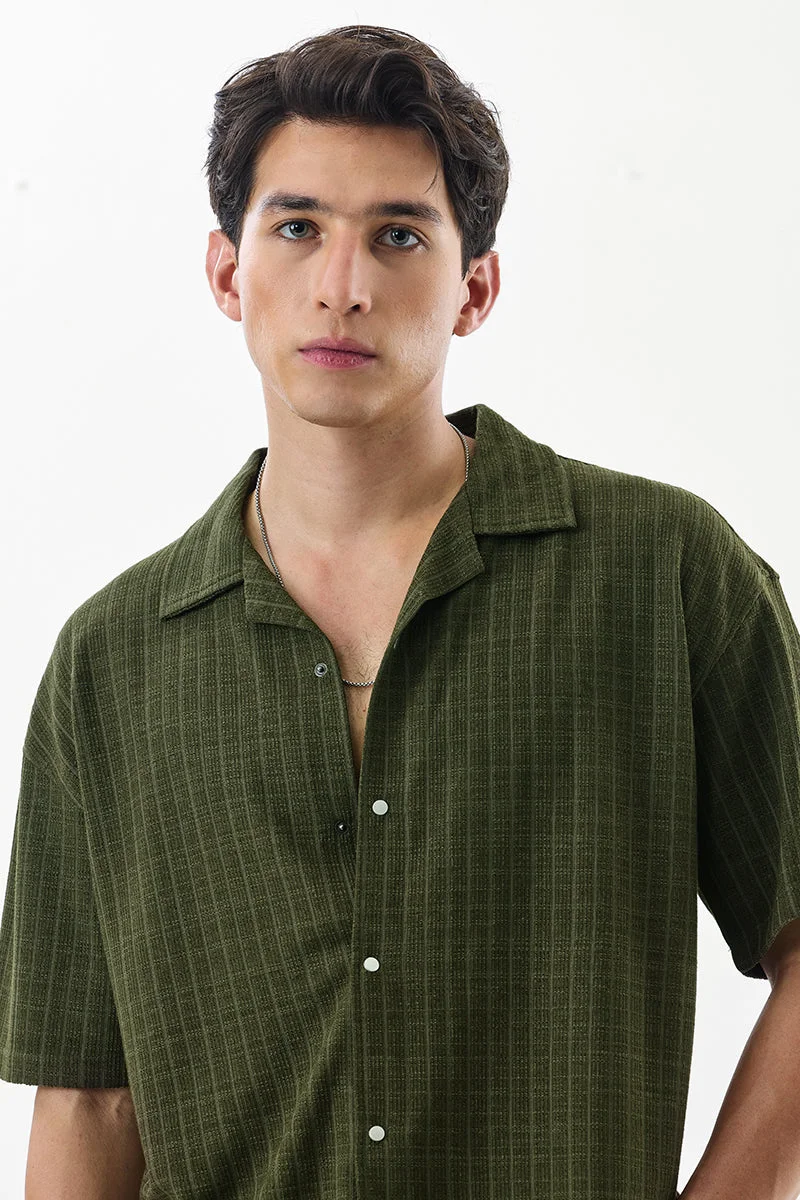 SNITCH قميص بقصة صندوقية بأزرار كبس وخطوط