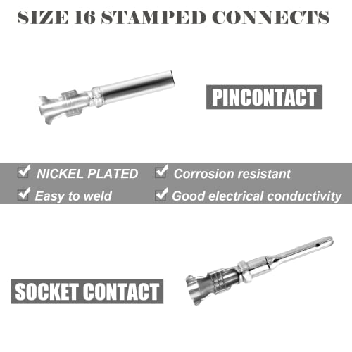 Cedolio 288 PCS Deutsch Connector Kit 3 Pairs,2 3 4 6 8 12 Pin Grey Waterproof Electrical Connector with Stamped Contacts and Seal Plugs for Truck, Off-Road Vehicles, Agriculture, Marine, Motorcycle Wiring. - Image 4