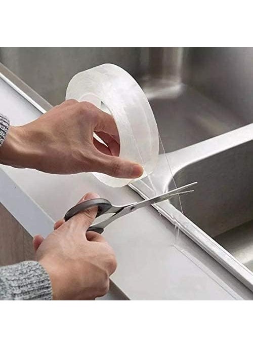 Kitchen Tape Waterproof Transparent Caulking Tape Silicone Tape For Kitchen And Bathroom Tape Transparent Acrylic Waterproof SelfAdhesive Tape 5 Meter 1 Pack  - Image 4