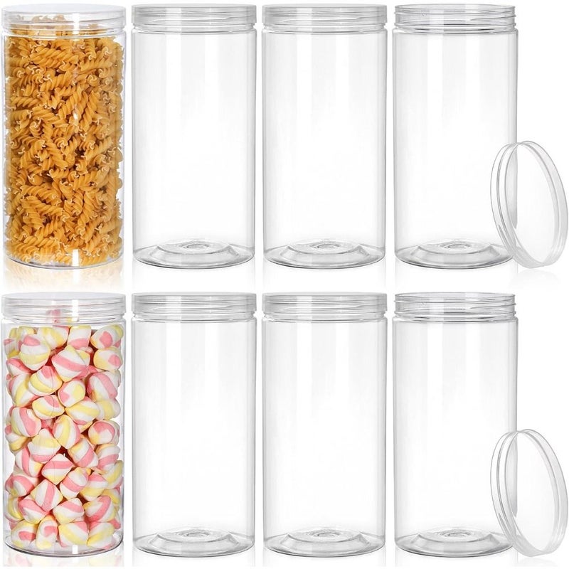 6pcs Wide Mouth Mason Jars Clear Food Storage Containers for Nuts Noodles - Image 1