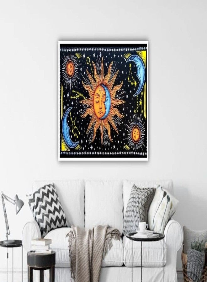NOKHWAL Tapestry Wall Hanging Sun Moon Tarot Tapestry Handmade Printed Design Cotton Wall Hanging Tapestry Wall Hanging Wall Décor Poster (C, 40x30 Inches) - Image 3