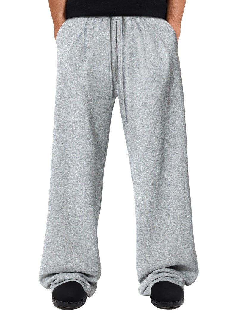 ZUGJAM Men's Baggy Sweatpants Wide Leg Lounge Sweat Pants with Pockets Grey XS - Image 1