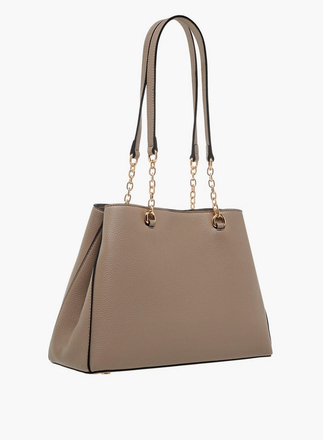 Paprika Textured Tote Bag with Zip Closure - Image 4