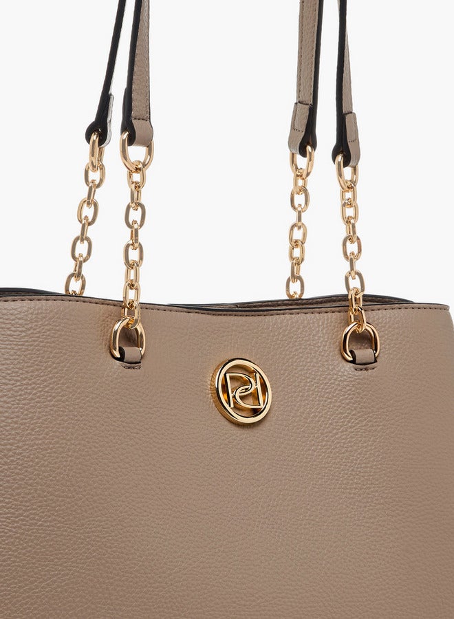 Paprika Textured Tote Bag with Zip Closure - Image 5