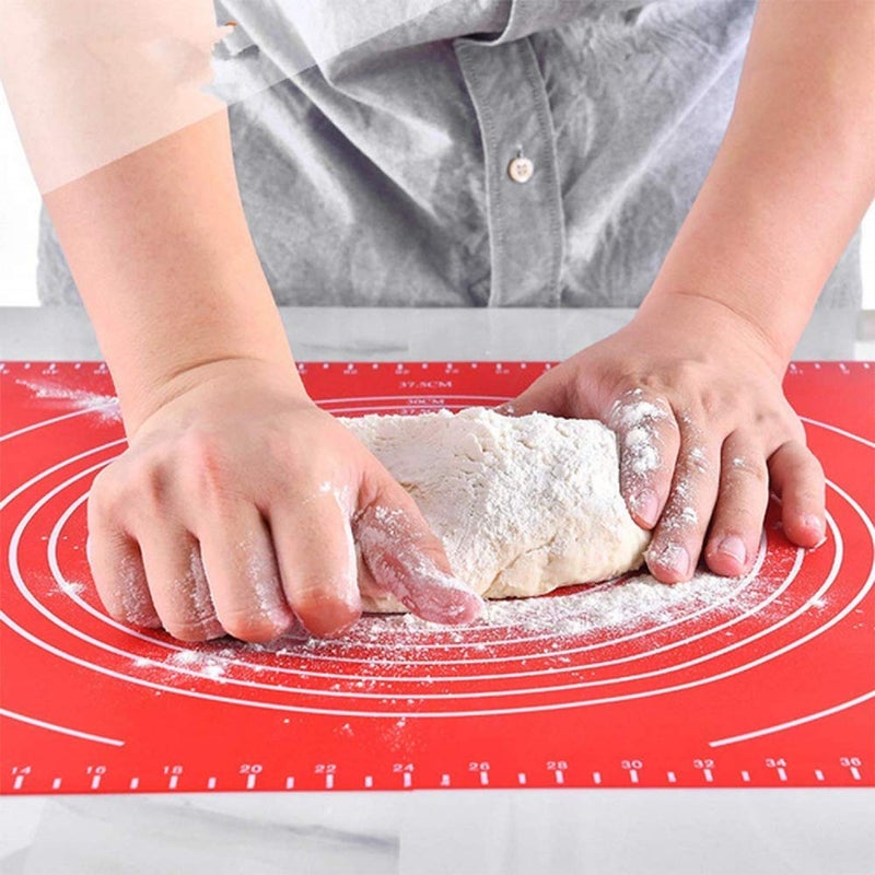 PallRin Silicone NonStick Reusable Stretchable Cake Baking MatFondant Dough Rolling Kneading Sheet with Measurement scale print best for Kitchen PastryChapatiCakeRotiAssorted color 5040cm1 pc  - Image 5