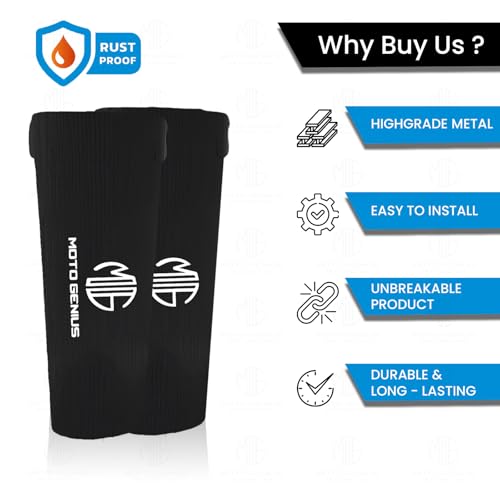 MOTO GENIUS Universal Motorcycle Front Fork Seal Covers | Black Waterproof Fabric, Dust & Dirt Protection for Fork Seals - Image 2