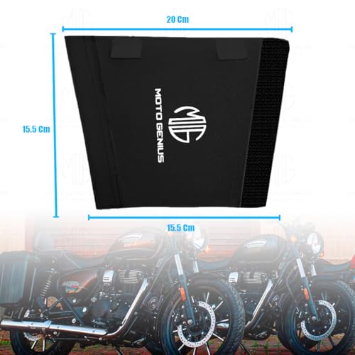 MOTO GENIUS Universal Motorcycle Front Fork Seal Covers | Black Waterproof Fabric, Dust & Dirt Protection for Fork Seals - Image 3