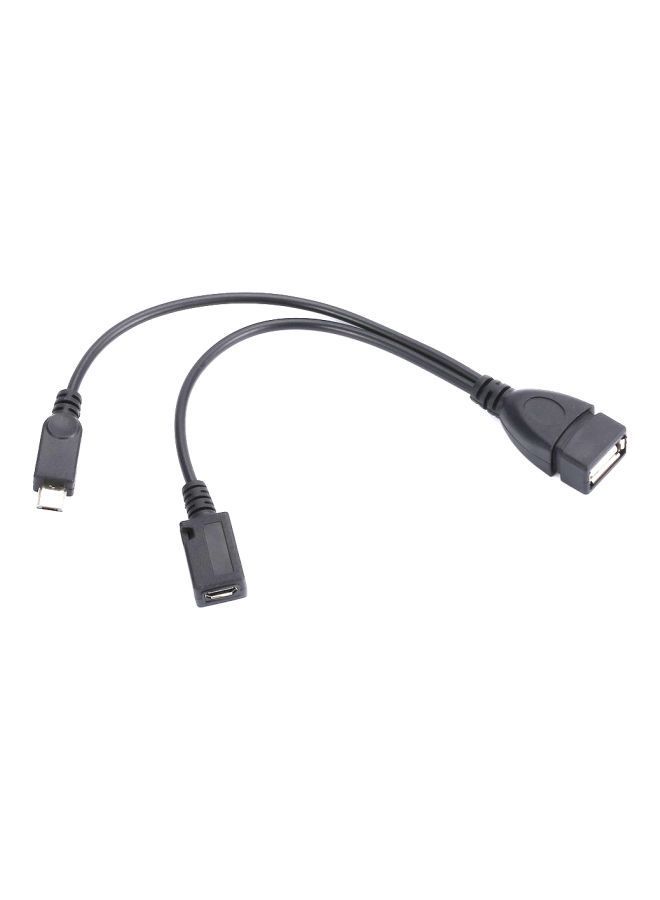 NIBEMINENT 2-In-1 OTG Micro USB Cable Black