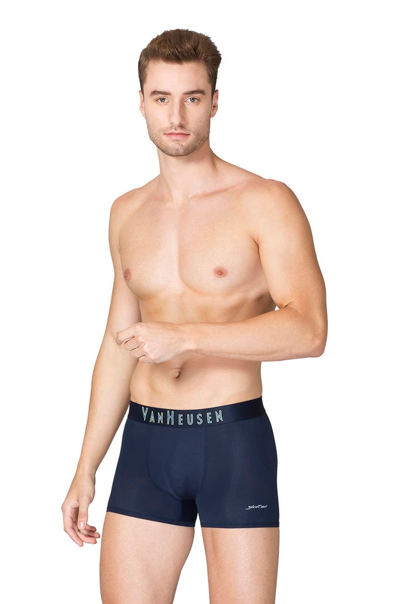 Van Heusen Men Breathable AIR Series Active Trunks - Polyamide Elastane - Swift Dry, High Stretch Mesh_40047_Dark Navy_S - Image 2