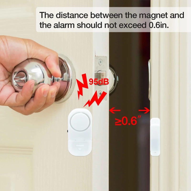 Plan A Wireless Door Window Alarm with Magnetic Sensor, Powerful 120dB Anti-Theft Security Alarm, Easy to Install Smart Home Security System, Perfect for Home, Garage, Office, Hotel, Apartment (2) - Image 5