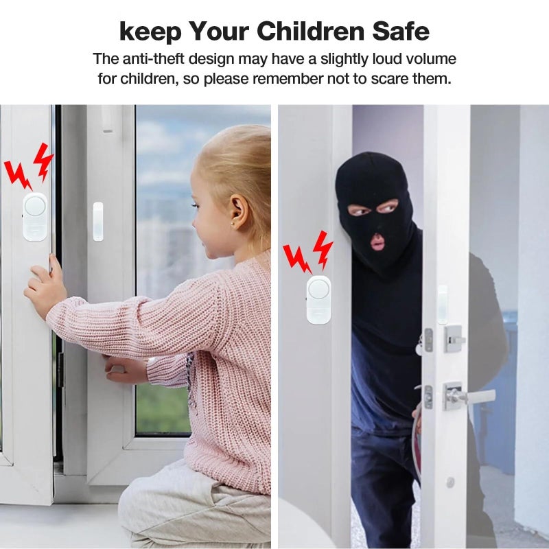 Plan A Wireless Door Window Alarm with Magnetic Sensor, Powerful 120dB Anti-Theft Security Alarm, Easy to Install Smart Home Security System, Perfect for Home, Garage, Office, Hotel, Apartment (2) - Image 2