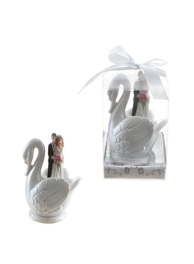 تذكارات زفاف لوناورا - مجموعة من 12 هدية تذكارية على شكل زوجين يقفان داخل بجعة