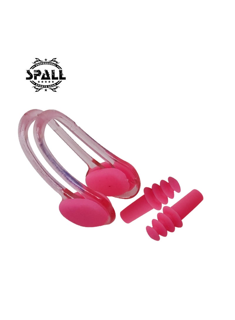 سبال سدادات أذن السباحة ومشبك الأنف ، سيليكون ناعم من الدرجة الطبية للسباحة والغوص وركوب الأمواج وملاءمة عالمية - Image 1