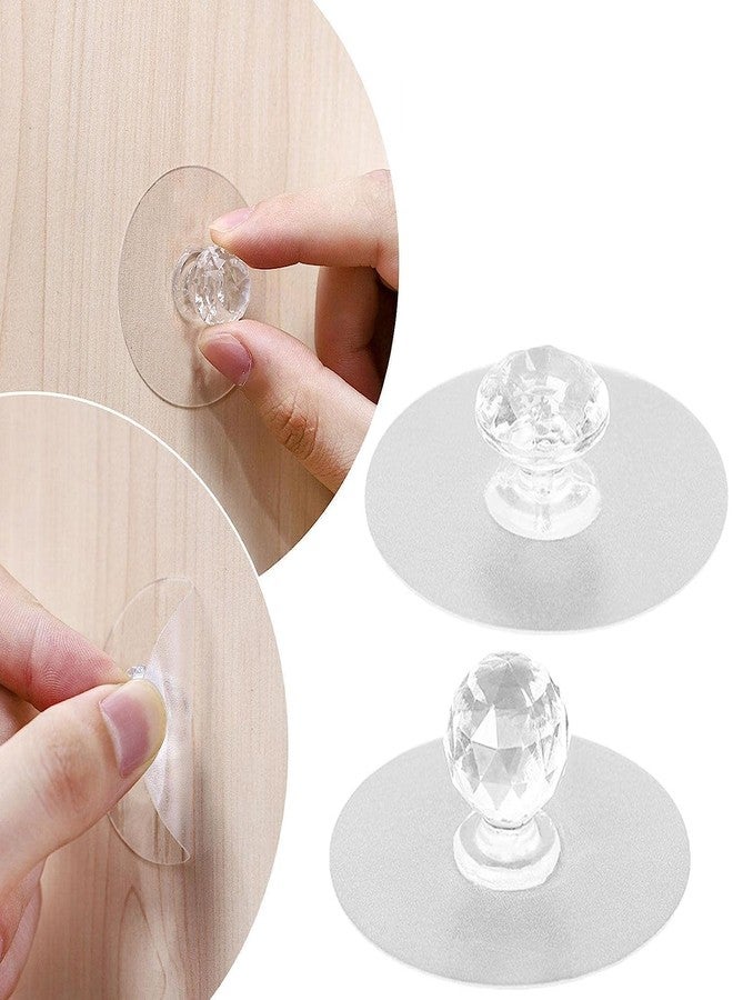 Newvent Transparent Adhesive Cabinet Drawer Knob | 5Pcs Crystal Shape Pulls Handles Knob for Wardrobe | Furniture Use Knob Sticker - Image 1