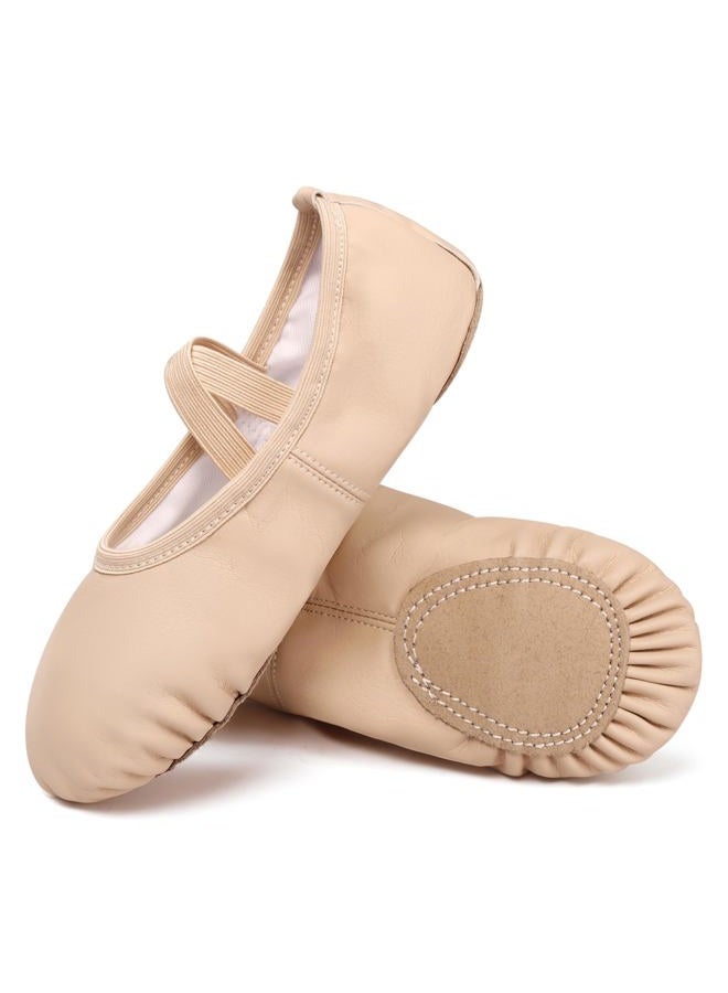 Dynadans Soft Leather Ballet Shoes/Ballet Slippers/Dance Shoes (Toddler/Little/Big Kid/Women) …, Nude, 6.5 Big Kid - Image 1