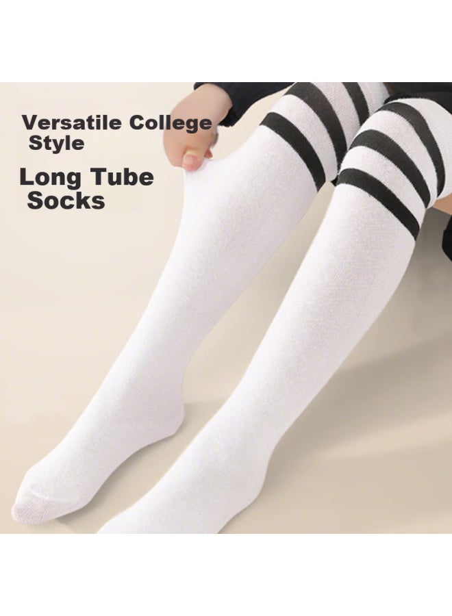 Lovebox Aibao Children's Socks College Style Over-the-knee Socks Student Football Socks Mid-tube Socks Boys And Girls Over-the-knee Socks 3 Pairs 35cmt168 - Image 3