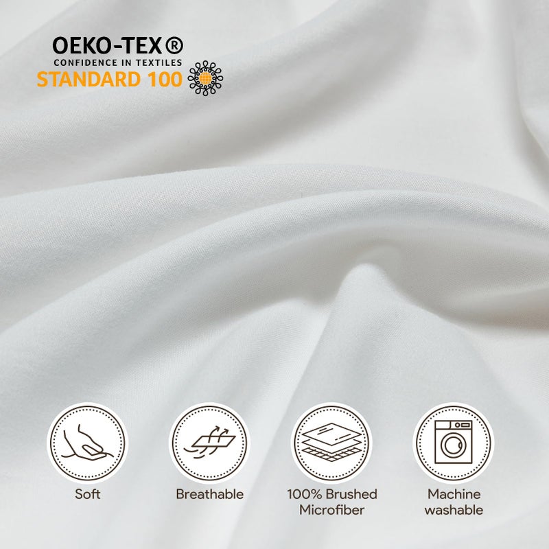 Maple&Stone Twin Fitted Sheet Only - Bulk Pack of 6 Bottom Sheets - Premium Soft & Breathable, Brushed Microfiber Fabric for Twin Size ï¼ˆWhiteï¼‰ - Image 4