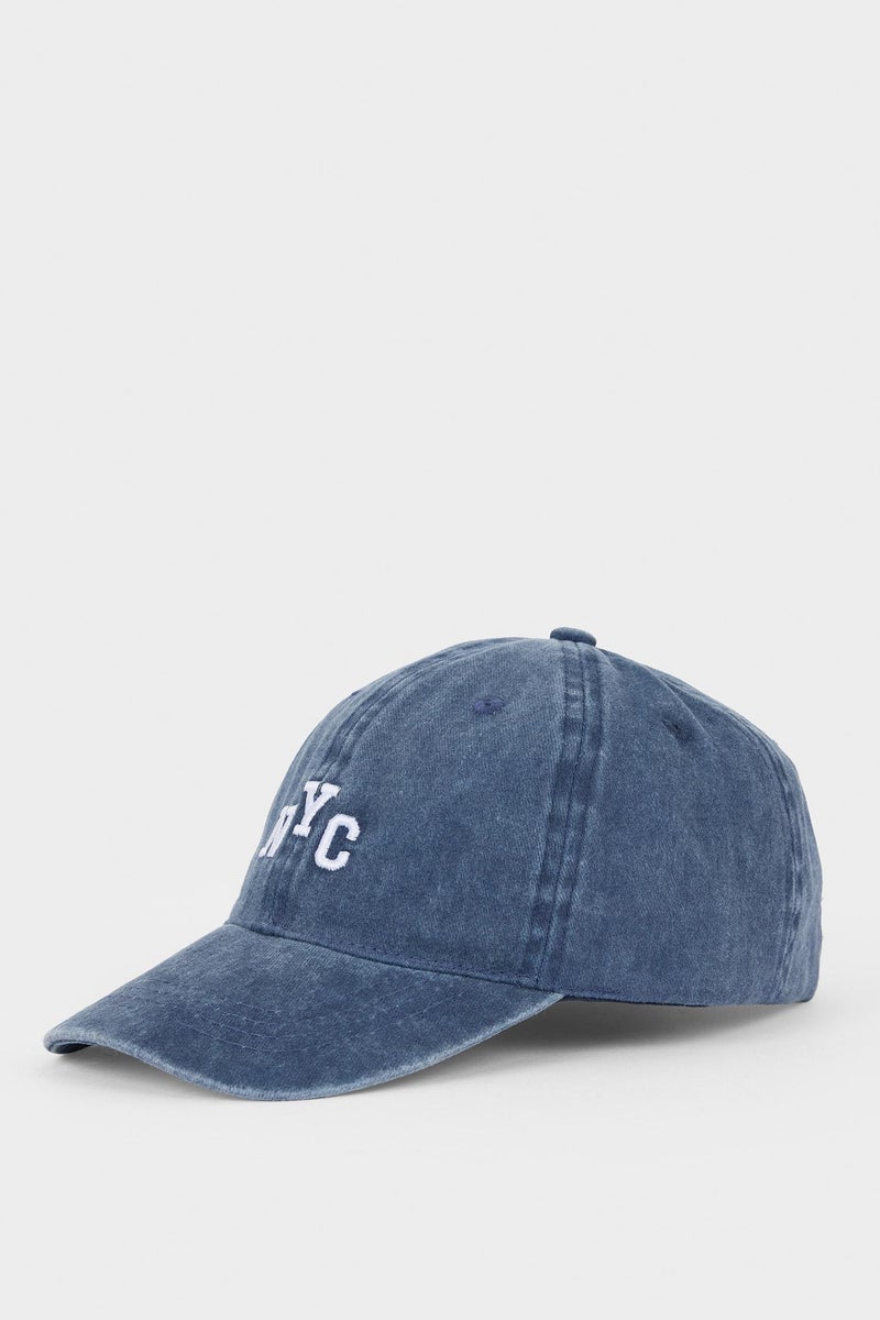 DeFacto Blue Boy Boy Embroidered Denim Cap Casual - Image 3