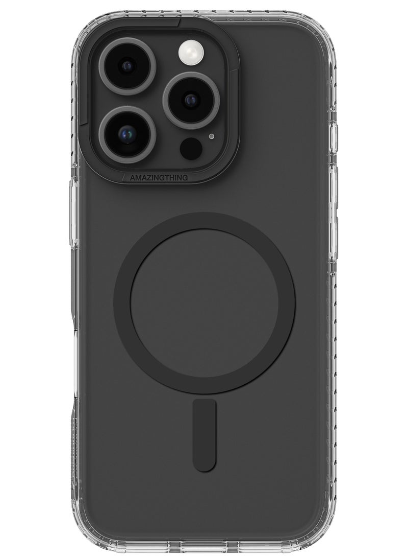 AMAZINGthing جراب Titan PRO Magnetic (10Feet) مقاوم للسقوط لهاتف iPhone 16 PRO متوافق مع MagSafe - أسود 