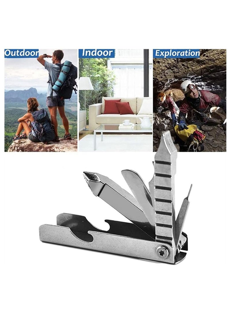 Generic Keychain Multitool Multi Function Repair Tool 11 In 1 Purpose with Screwdriver Nail File Bottle Opener Wrench Ruler Card Pin Mobile Phone Holder Silver - Image 2