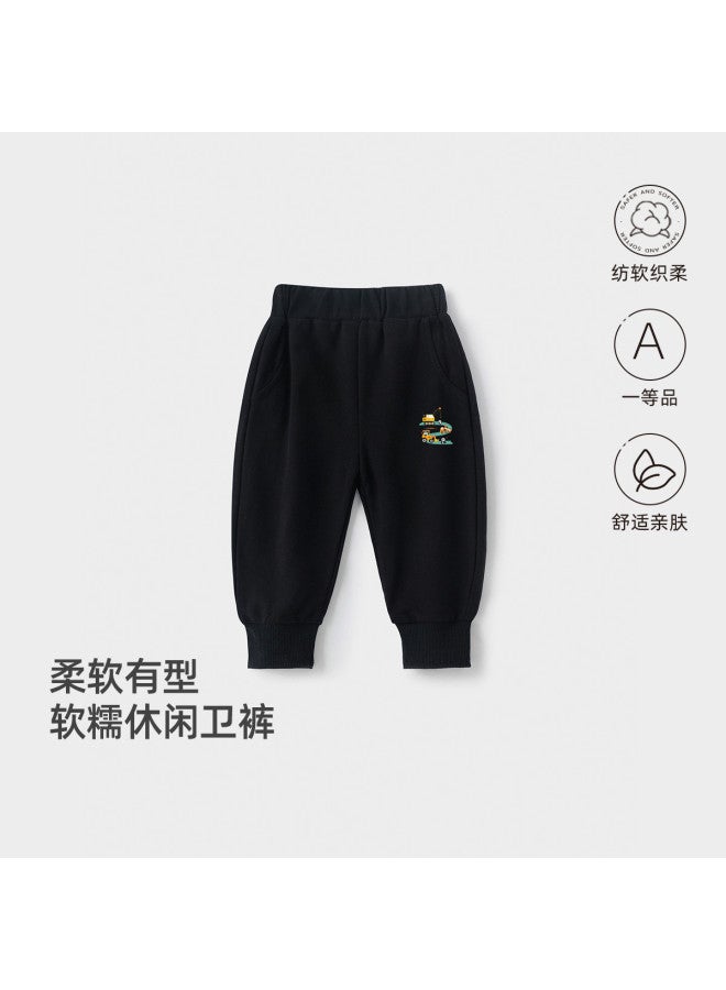 YISHUANGER Girls' Spring And Autumn Pants, Toddler And Kids' Clothing, Autumn Pants For Boys, Running Sporty Style, Simple And Restrictive Ankle, Animal Dinosaur Sweatpants - Image 2