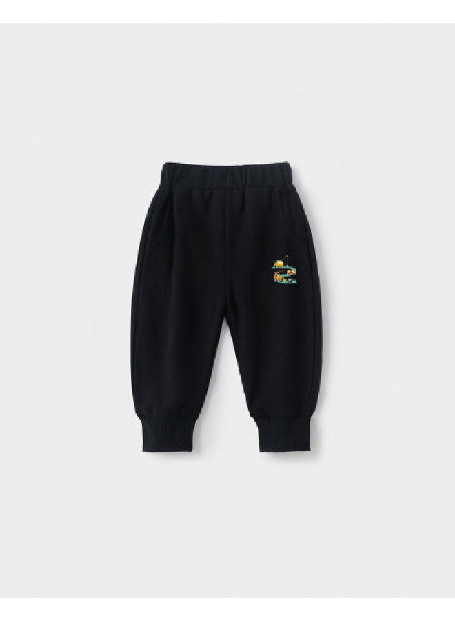 YISHUANGER Girls' Spring And Autumn Pants, Toddler And Kids' Clothing, Autumn Pants For Boys, Running Sporty Style, Simple And Restrictive Ankle, Animal Dinosaur Sweatpants - Image 1
