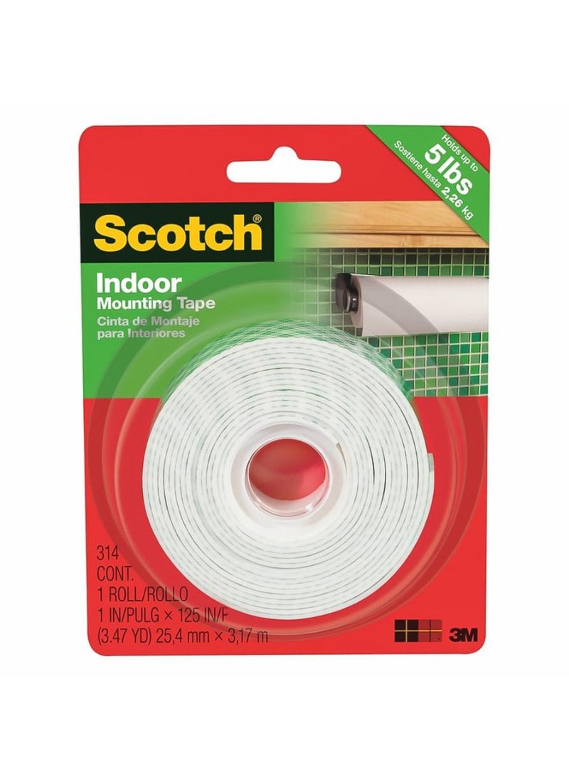 Scotch  Scotch Indoor Mounting Tape 25 mm x 3 m White 