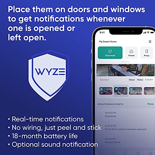 Wyze Home Security System Entry Sensor - Window and Door Entry Protection (3-Pack) - Image 3