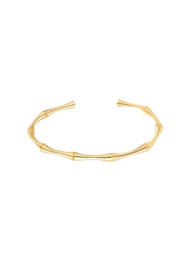 Bracelet gold bamboo adjustable