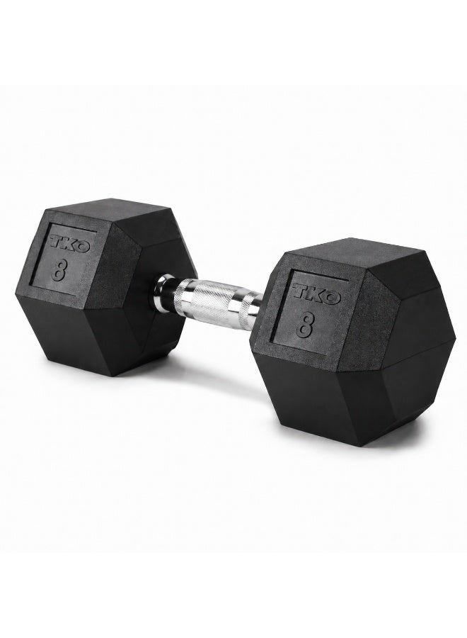 Tri Grip 8lbs Hex Dumbbells | Rubber Coated Free Weights for Home Workout & Strength Training