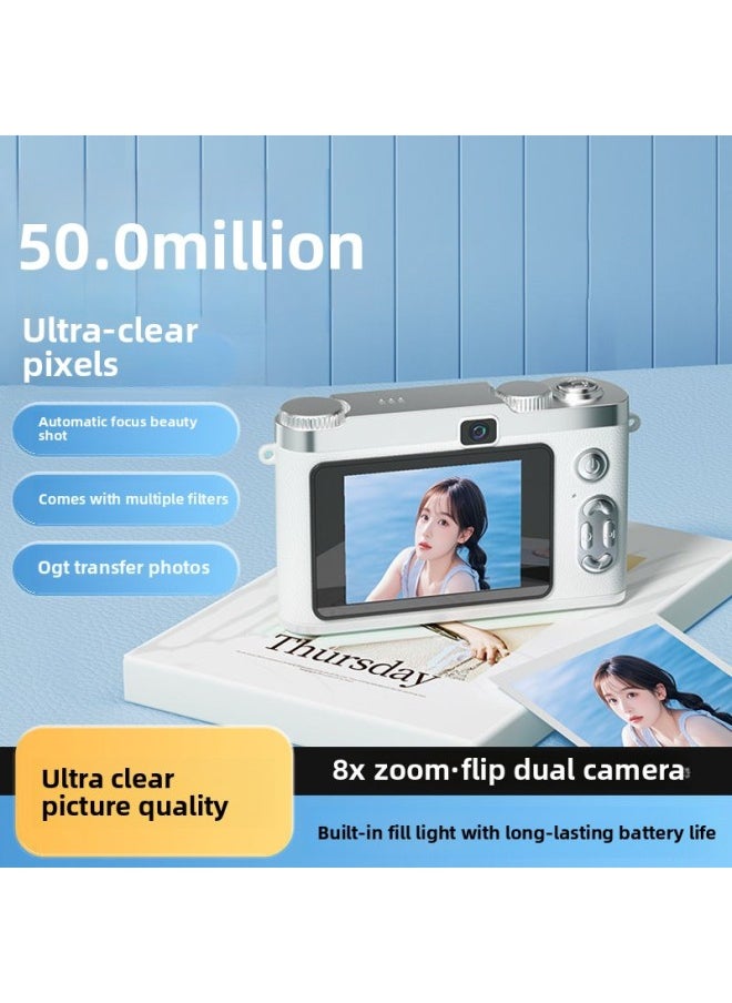 Generic HD Pixel Double Camera Self-timer Ccd Retro Digital Camera Campus Student Entry Card Machine-Body Color:16g Memory Card  - Image 2