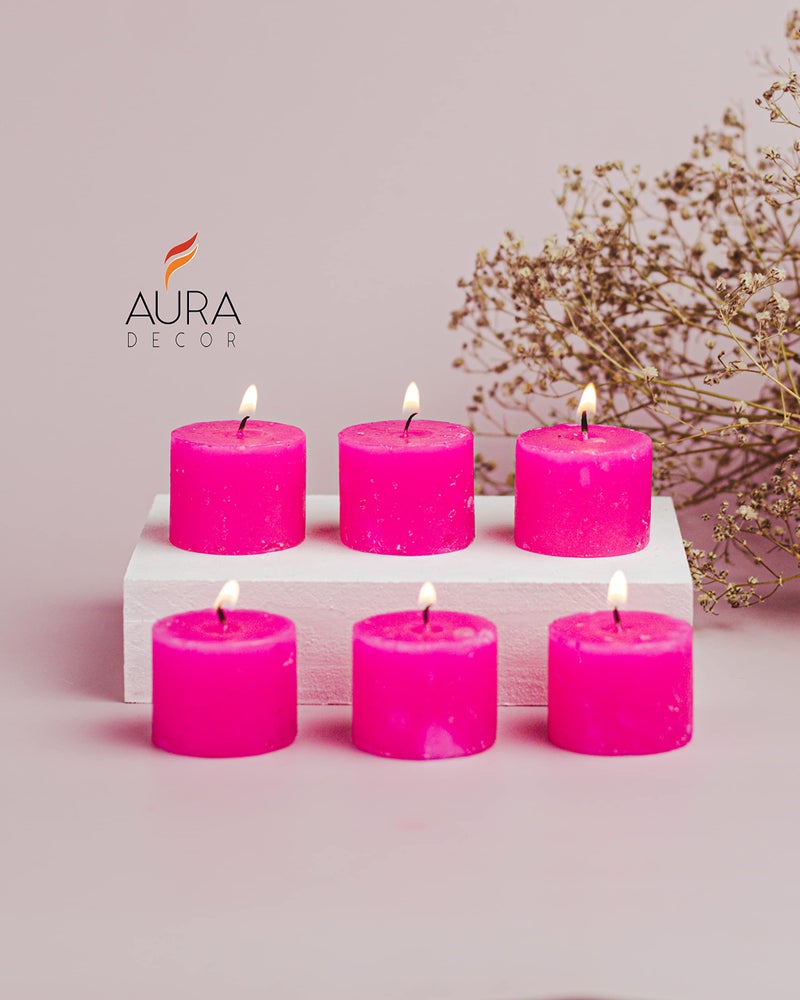 AURA DECOR Auradecor Paraffin Wax Votive Candles Containing Votives with Fragrances (6 Cm X 10 Cm, Multicolor, 2 Piece) - Image 3