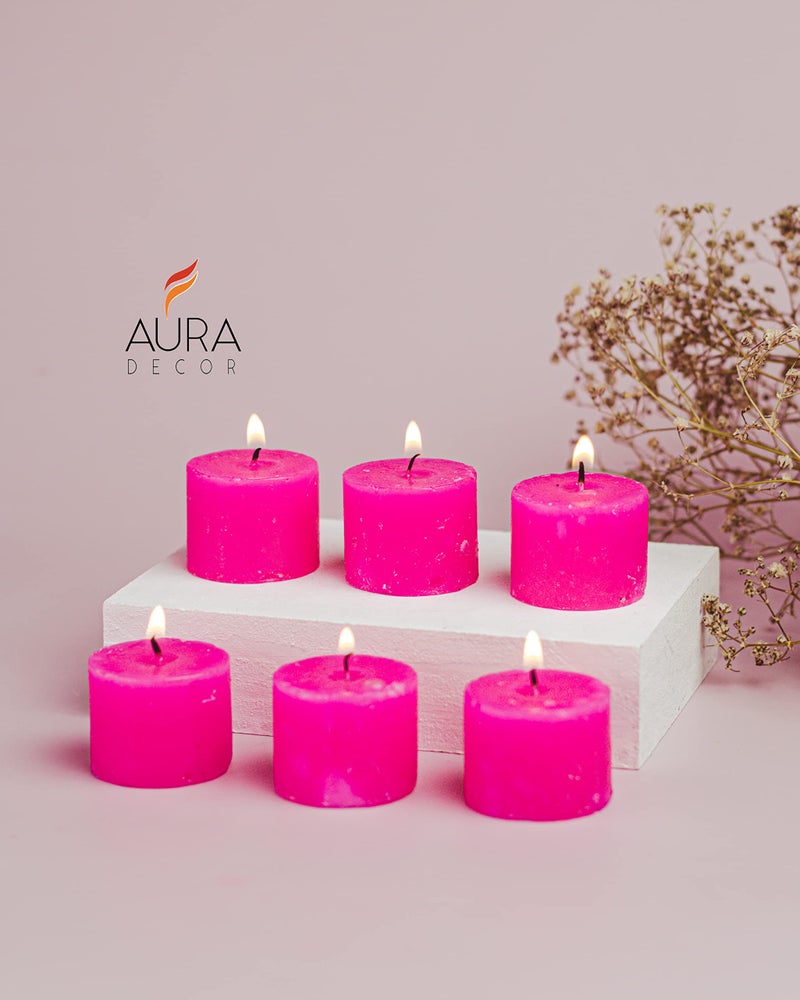 AURA DECOR Auradecor Paraffin Wax Votive Candles Containing Votives with Fragrances (6 Cm X 10 Cm, Multicolor, 2 Piece) - Image 2