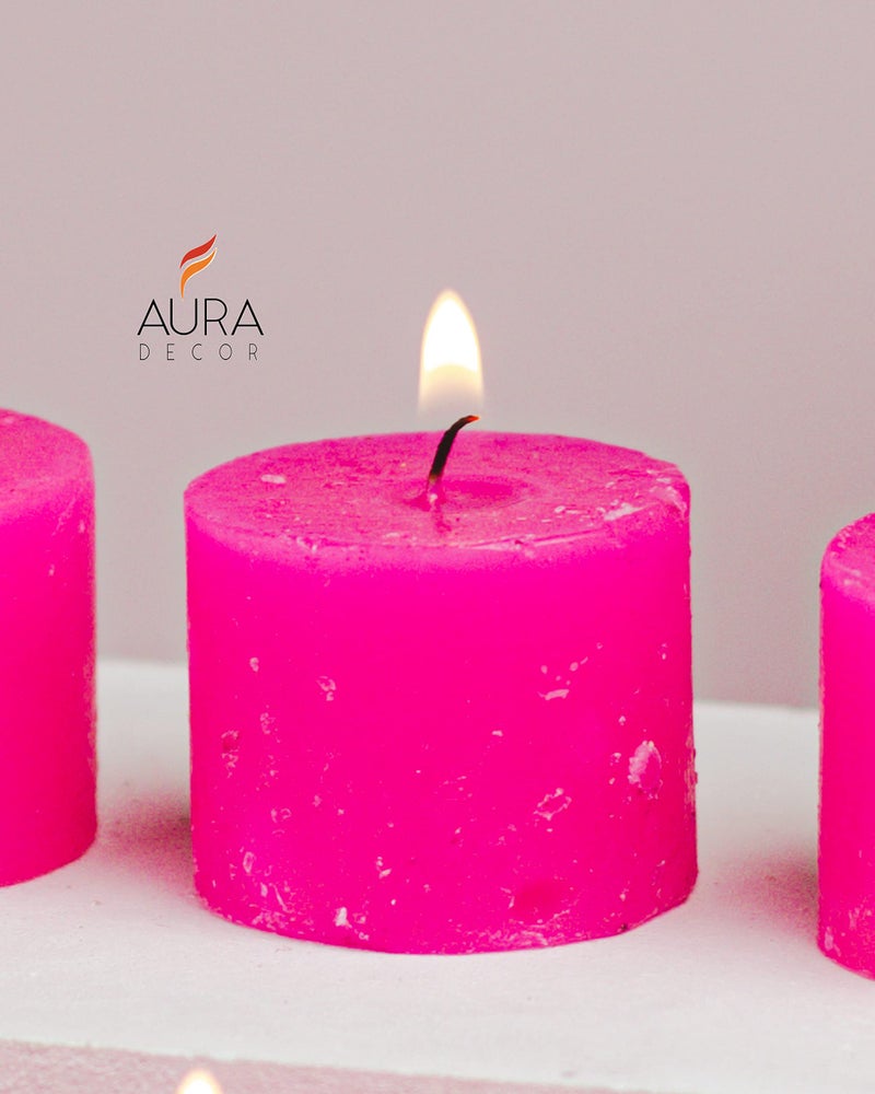 AURA DECOR Auradecor Paraffin Wax Votive Candles Containing Votives with Fragrances (6 Cm X 10 Cm, Multicolor, 2 Piece) - Image 5