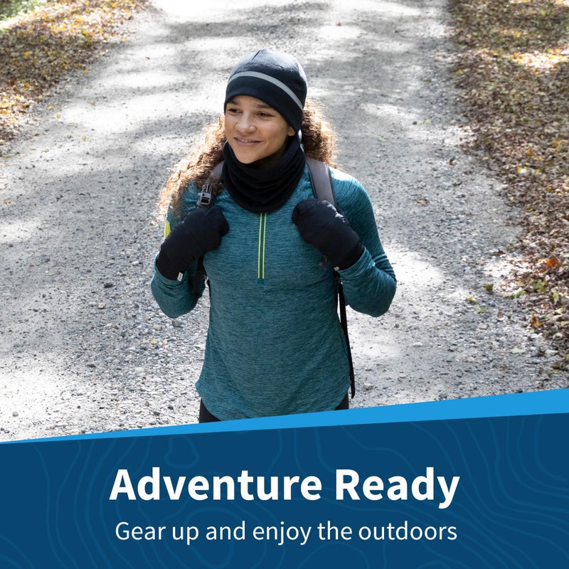 TrailHeads Ponytail Hat for Women â€“ Fleece Winter Running Cap with Soft Foam Brim, Ripstop Front & Drop-Down Ear Warmers â€“ Perfect for Outdoors Black - Image 3