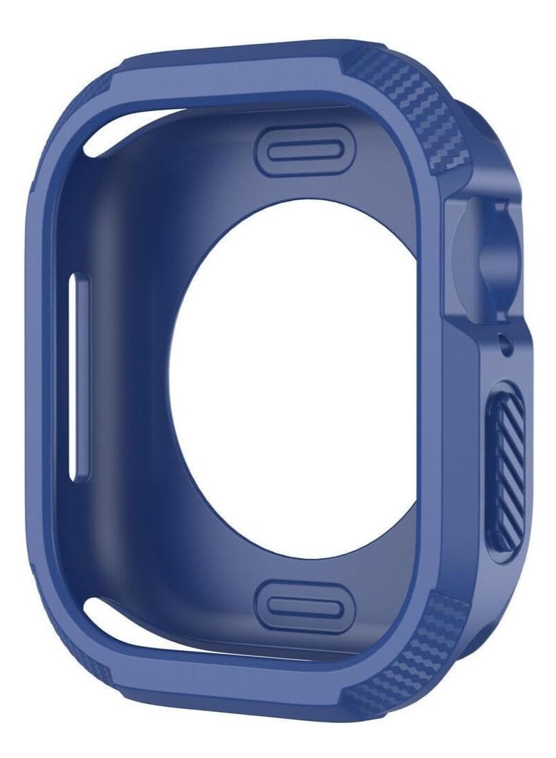 Cover Compatible with Apple Watch Bumper Case 46mm Series 10 [2024] Soft Flexible TPU Thin Lightweight Protective Cover for iWatch [NO Front Screen Protector] (Blue) - Image 1