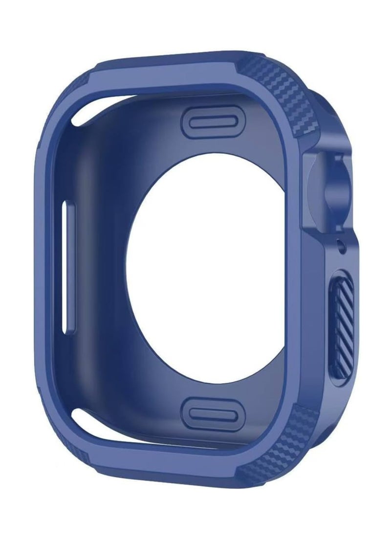 Cover Compatible with Apple Watch Bumper Case 46mm Series 10 [2024] Soft Flexible TPU Thin Lightweight Protective Cover for iWatch [NO Front Screen Protector] (Blue) - Image 2