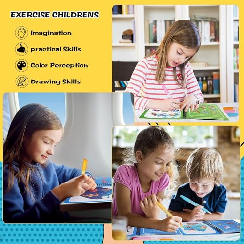 Funny Teddy 4pcs Reusable Magic Book for Kids 2-5 Years - Drawing Coloring Books - Magic Pen - Image 2