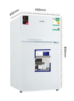 Arrow 80L Top Freezer Refrigerator, 2.8 Cu. Ft. Capacity with Mechanical Temperature Control, Manual Defrost, Adjustable Shelf, Inner Light, Lock & Key, and Egg Tray | Model No: RO-119RDK  - Image 2